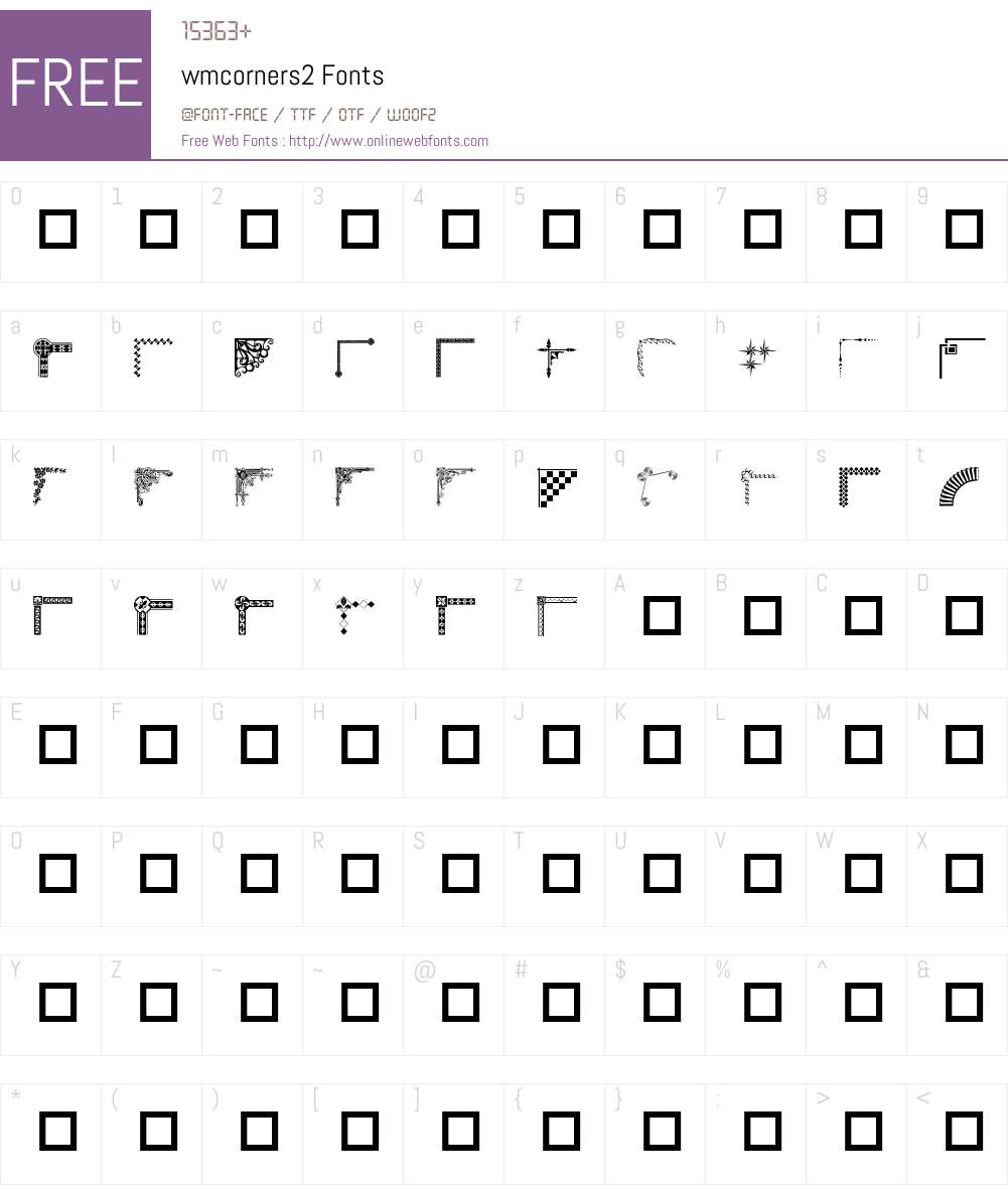wmcorners2 Font Screenshots