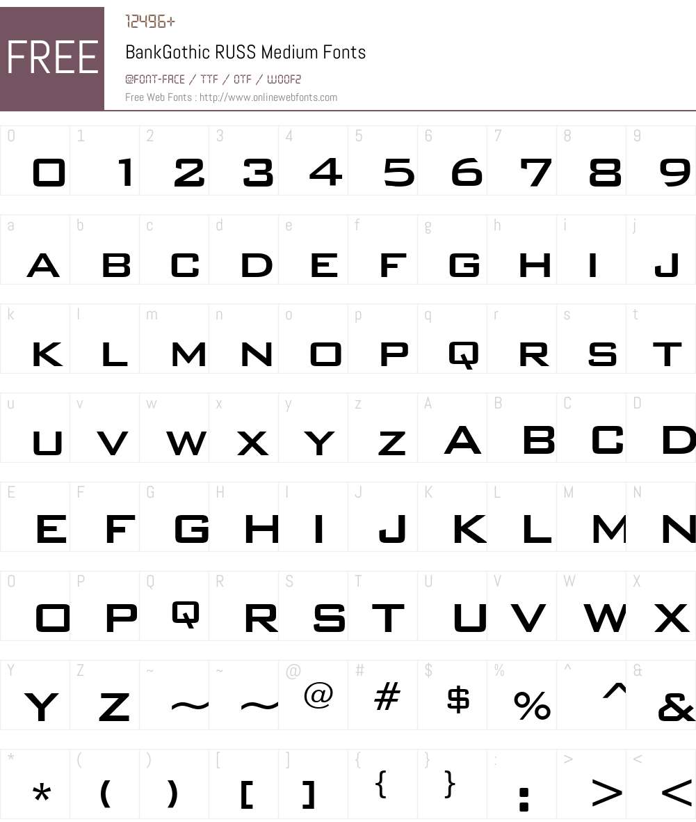 BankGothic RUSS Font Screenshots
