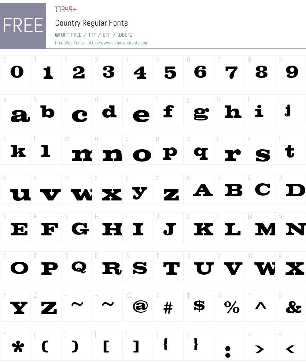 Country Font Screenshots