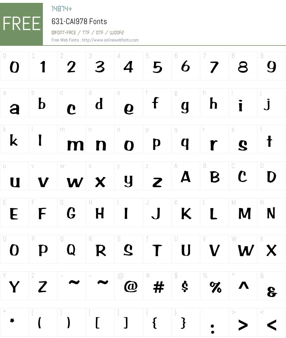 631-CAI978 Font Screenshots