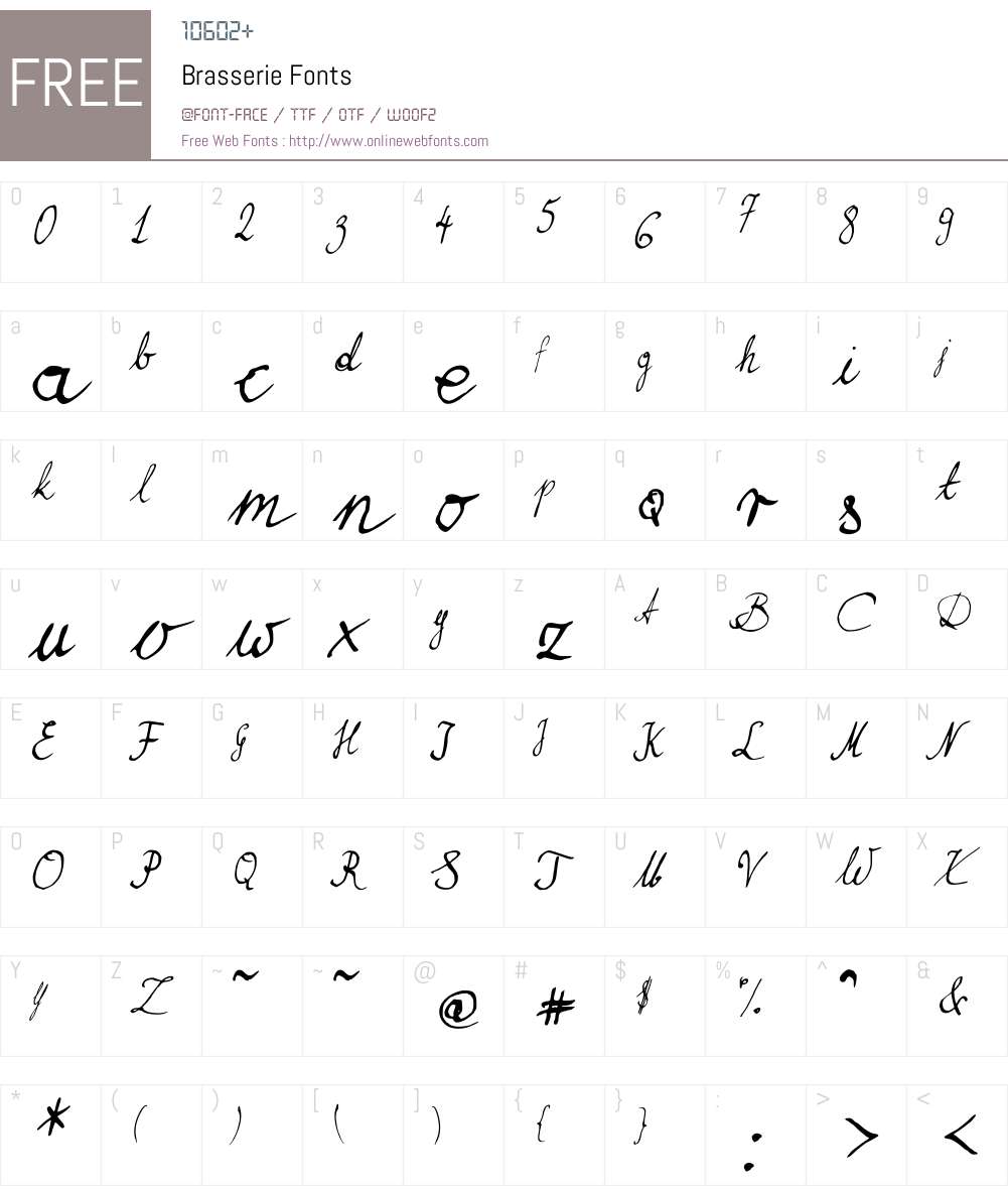 Brasserie Font Screenshots