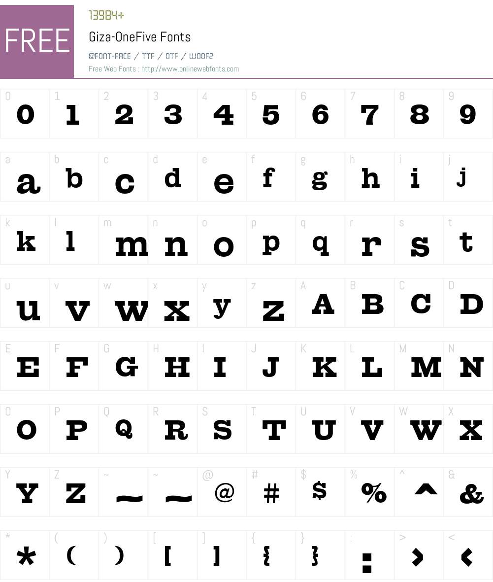 Giza Font Screenshots