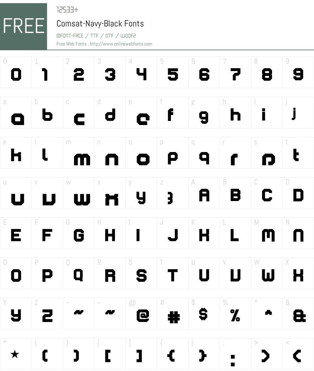 Comsat Font Screenshots