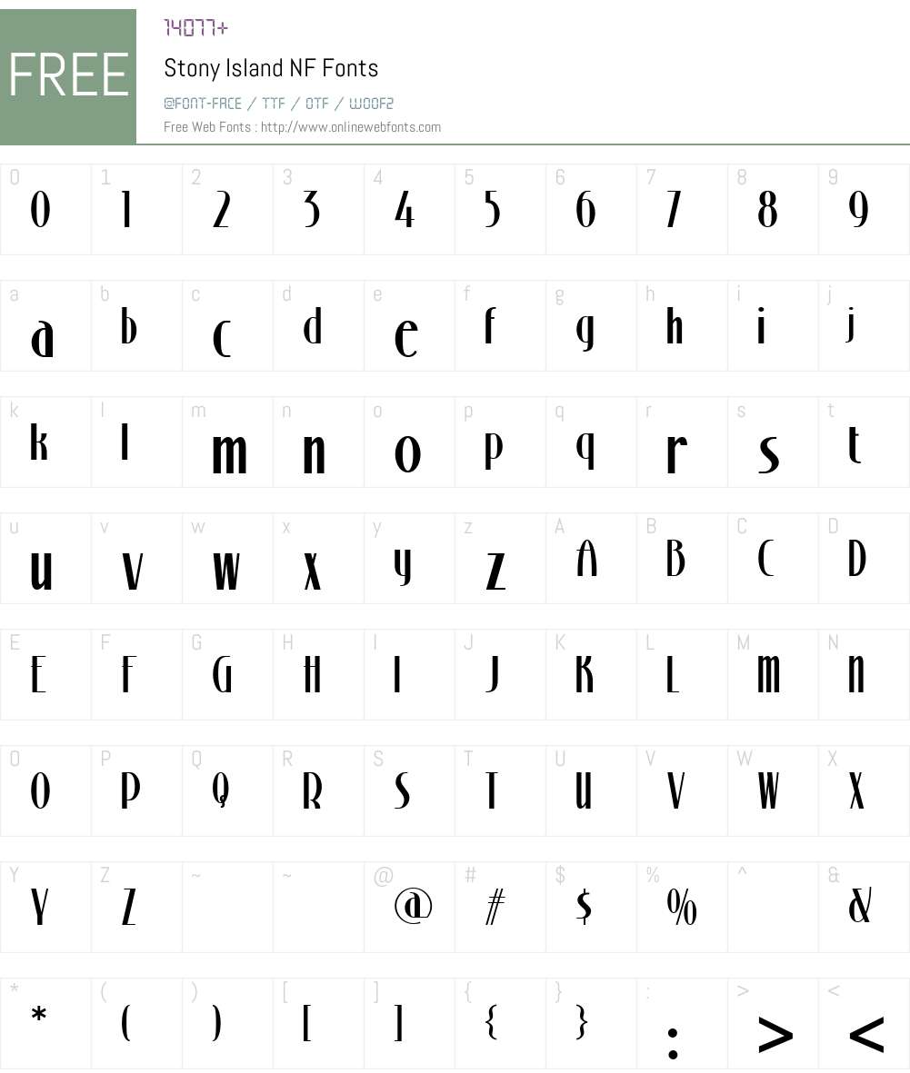 Stony Island NF Font Screenshots