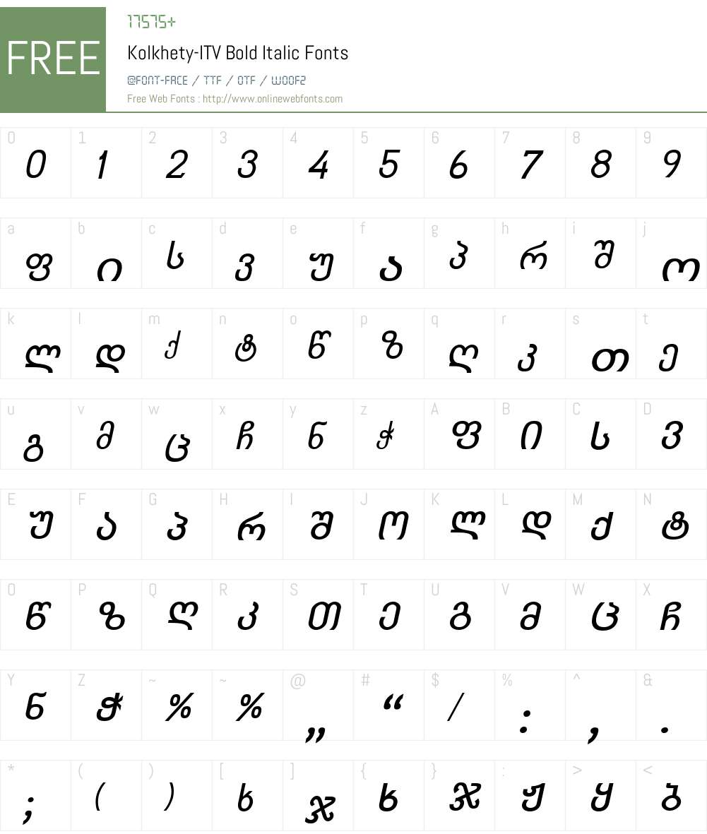 Kolkhety-ITV Font Screenshots