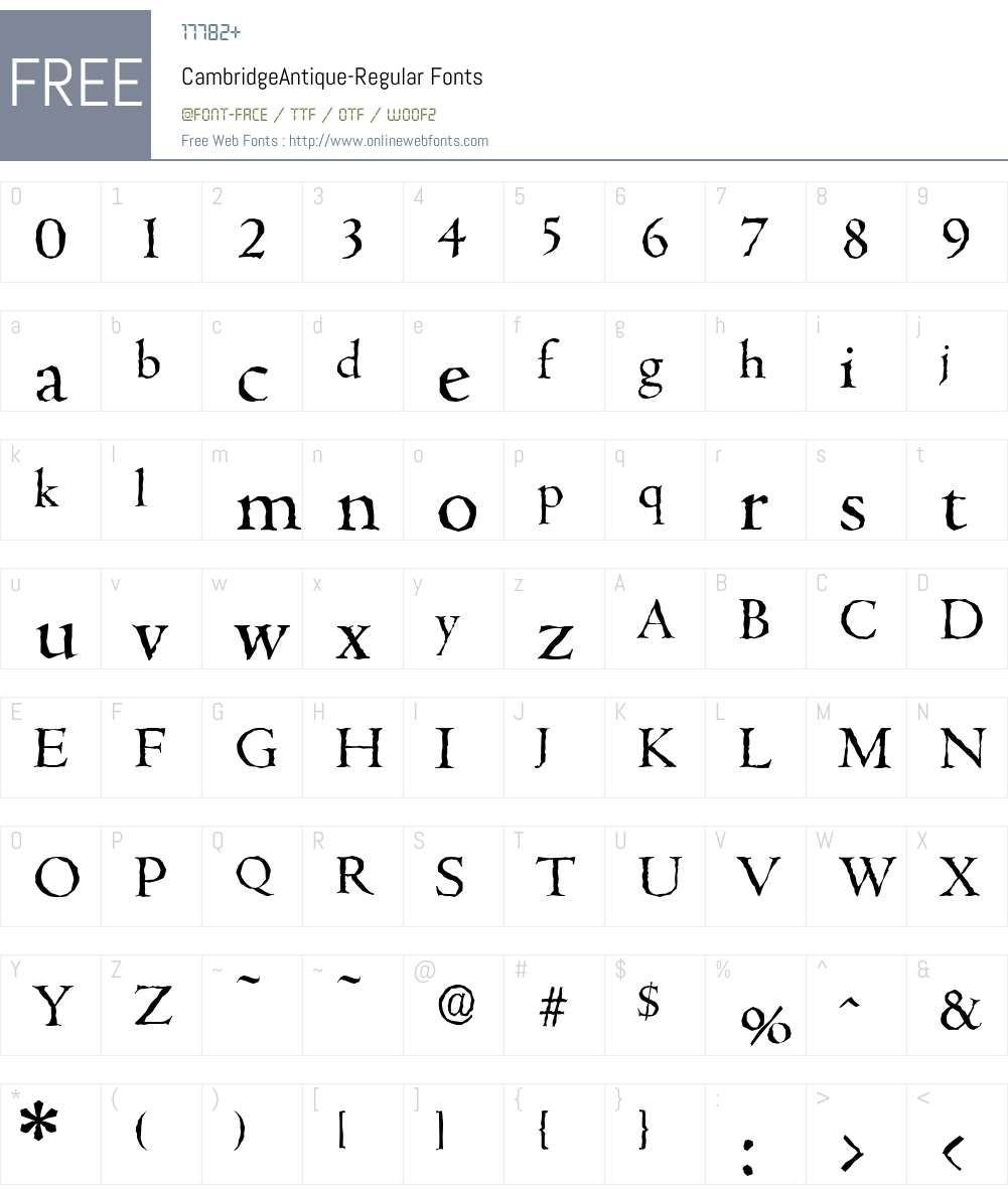 CambridgeAntique Font Screenshots