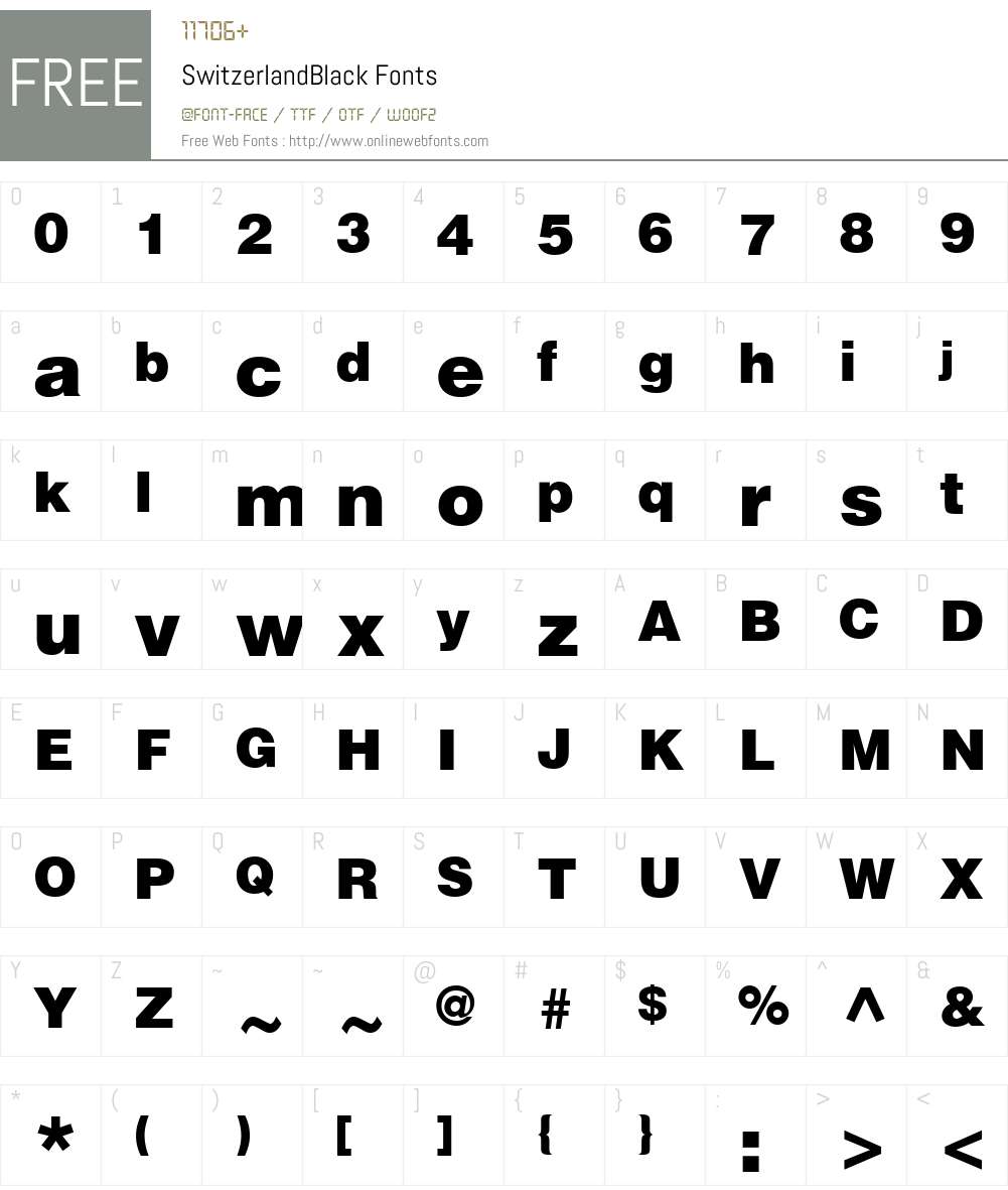 SwitzerlandBlack Font Screenshots