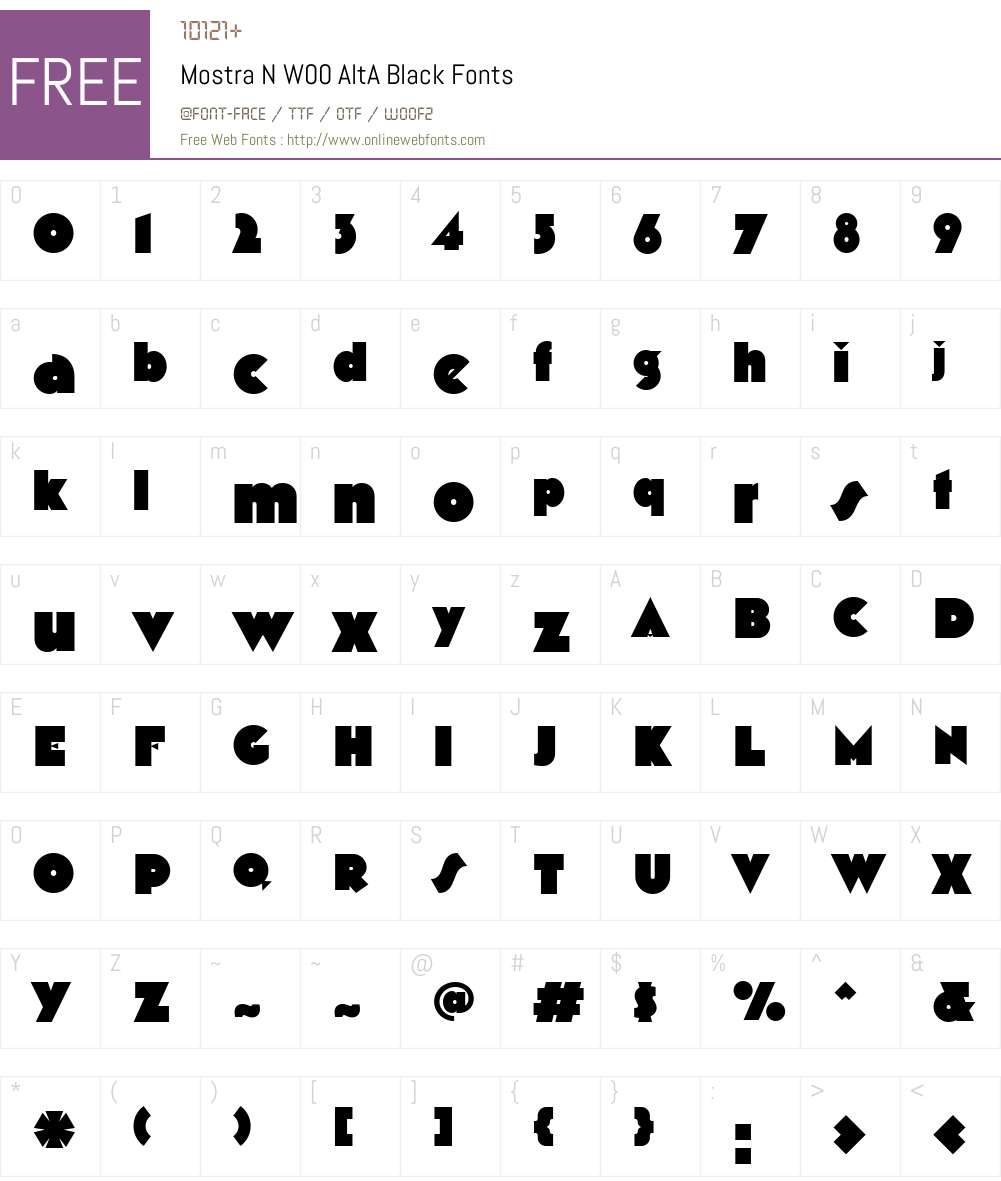 MostraNW00-AltABlack Font Screenshots