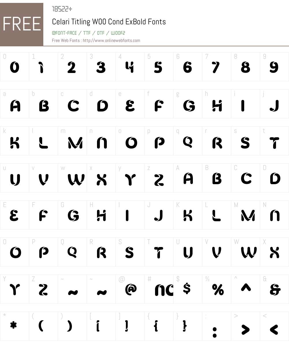 CelariTitlingW00-CondExBold Font Screenshots