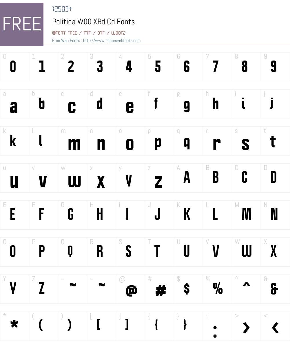 PoliticaW00-XBdCd Font Screenshots
