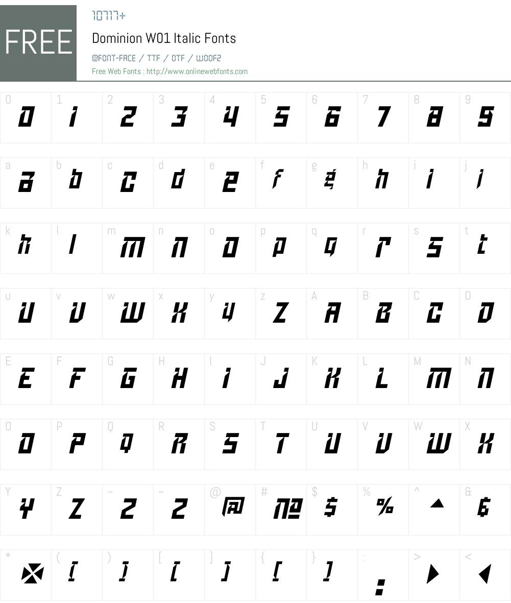 DominionW01-Italic Font Screenshots