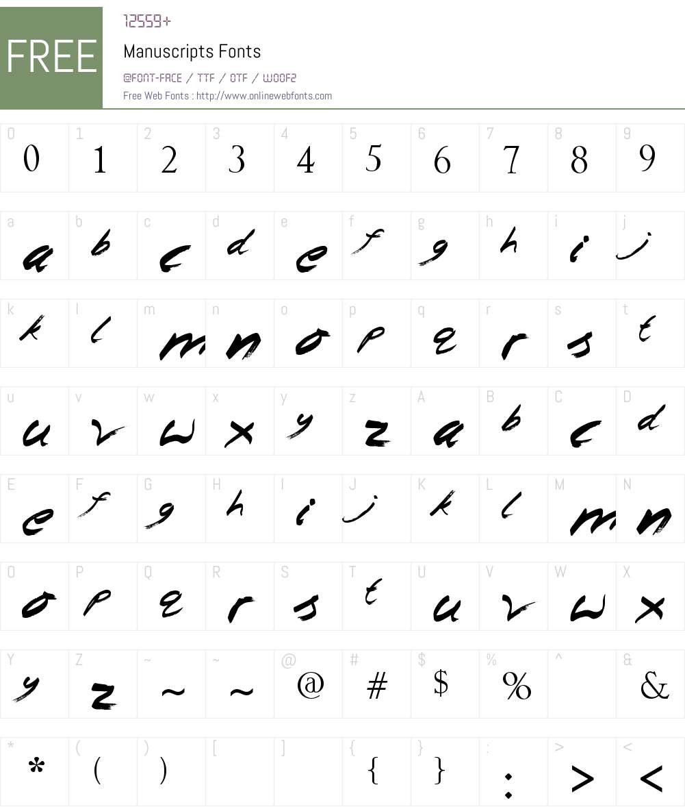 Manuscripts Font Screenshots