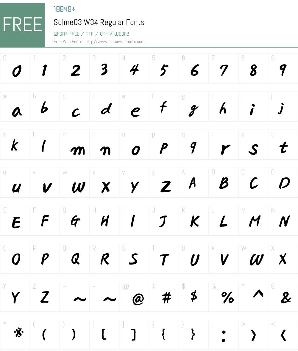 Solme03W34-Regular Font Screenshots