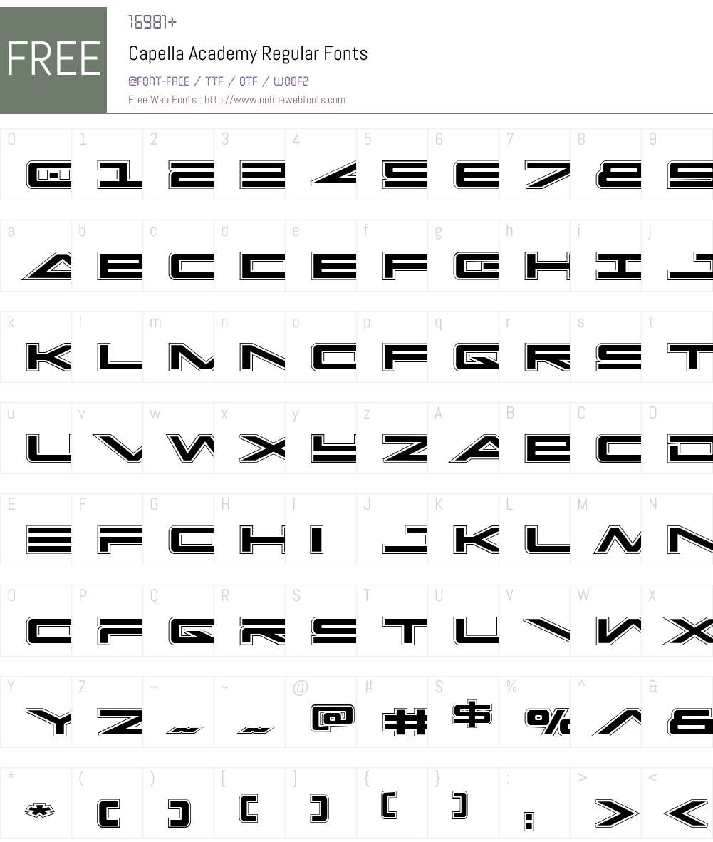 Capella Academy Font Screenshots