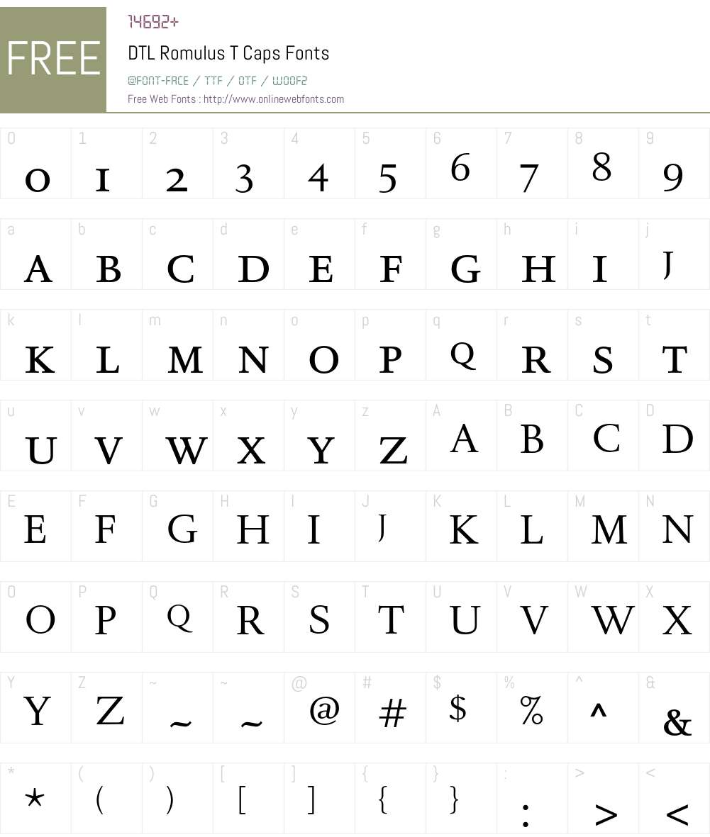DTLRomulusTCaps Font Screenshots