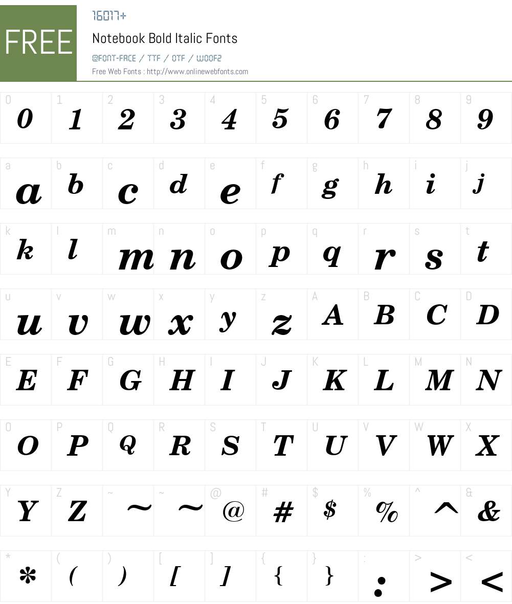Notebook Font Screenshots