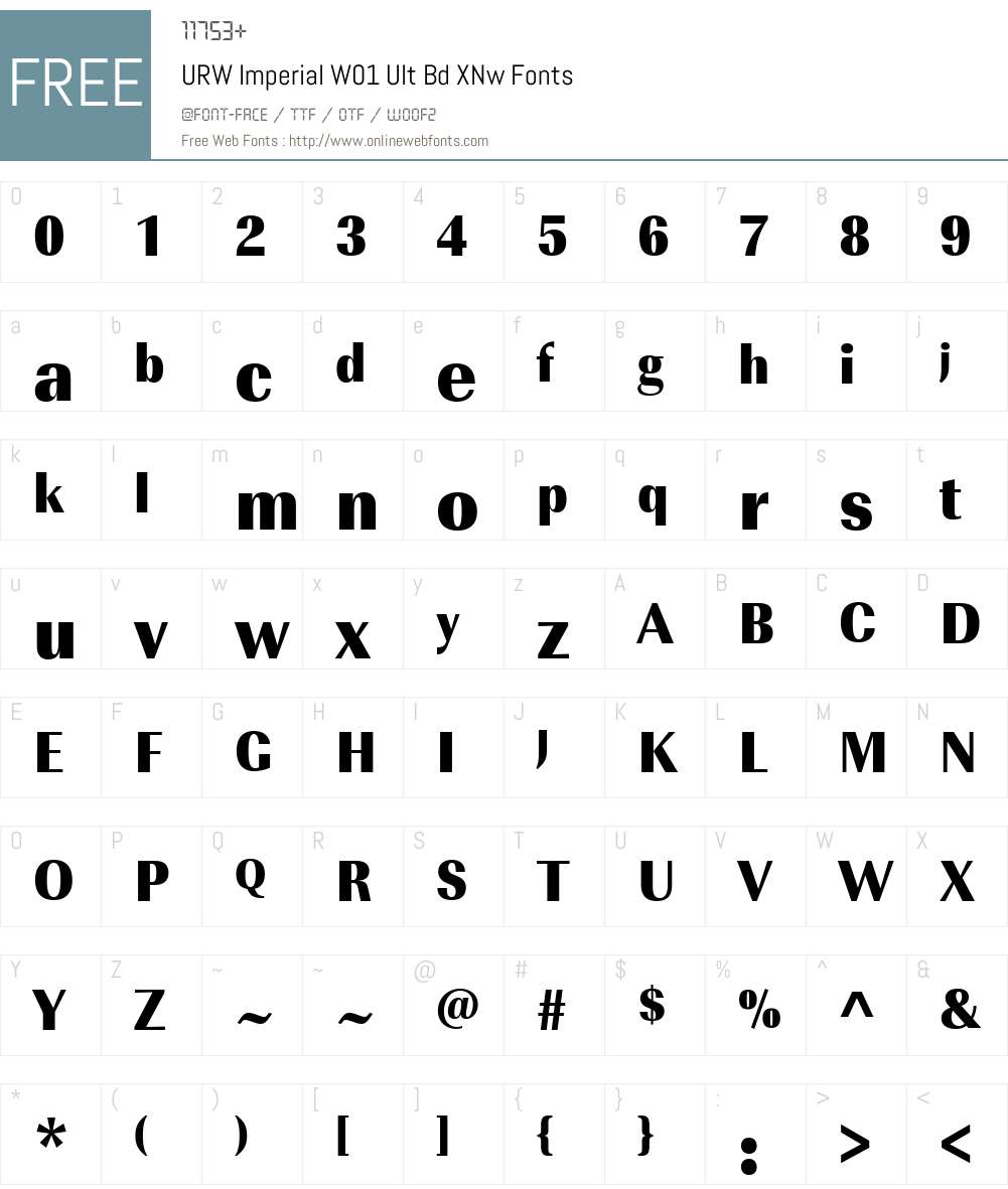 URWImperialW01-UltBdXNw Font Screenshots