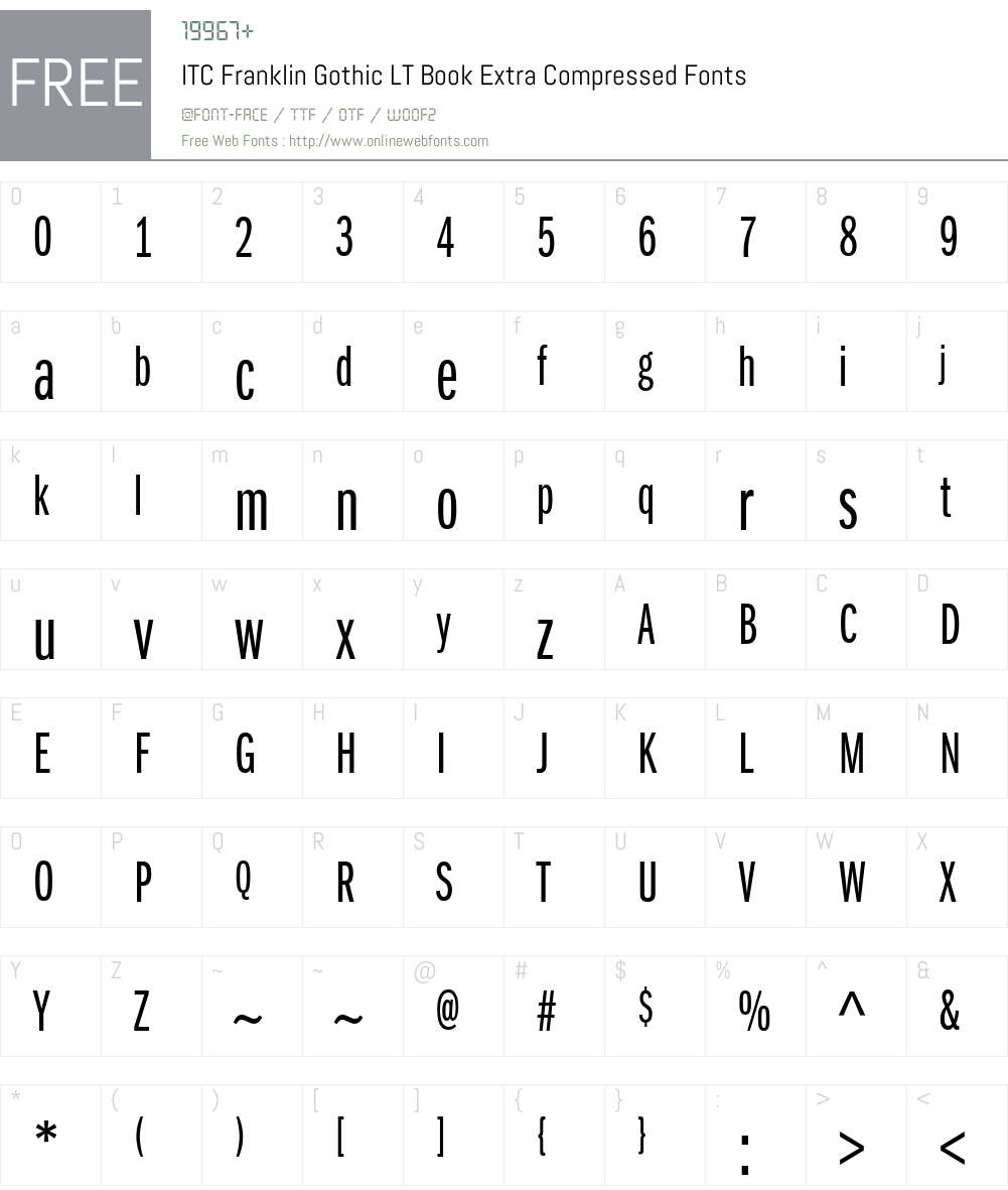 ITCFranklinGothic LT BookXCp Font Screenshots