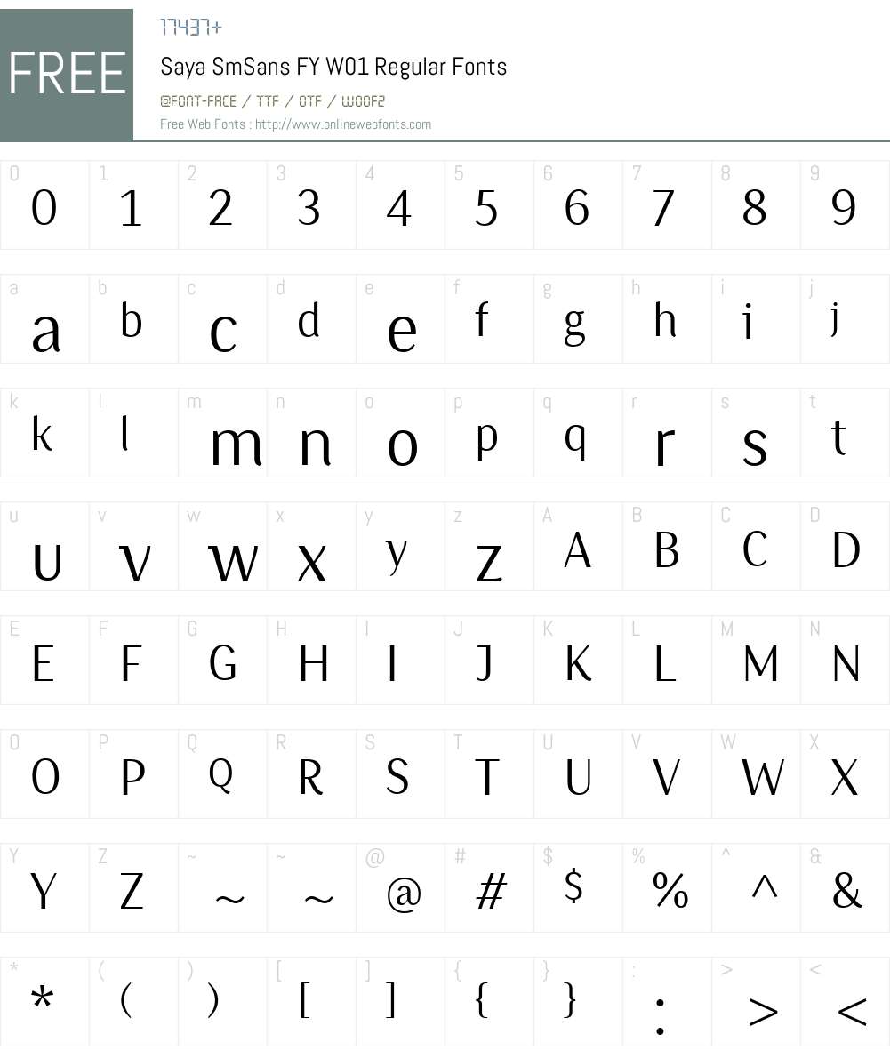 SayaSmSansFYW01-Regular Font Screenshots