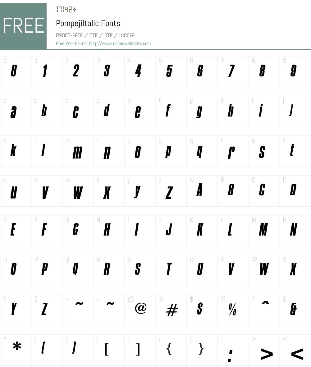 PompejiItalic Font Screenshots
