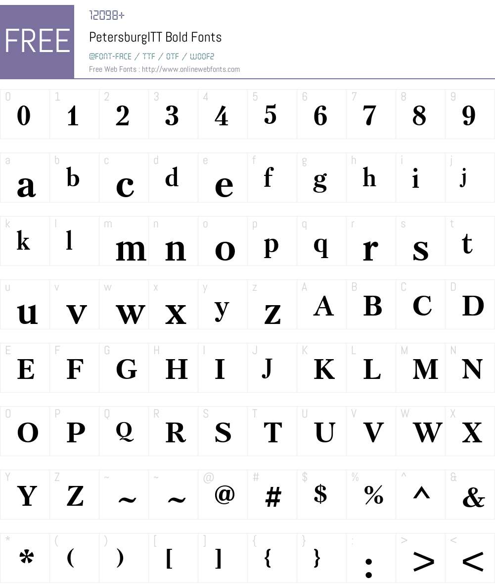 PetersburgITT Font Screenshots