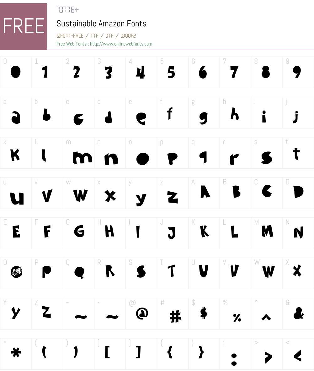 Sustainable Amazon Font Screenshots