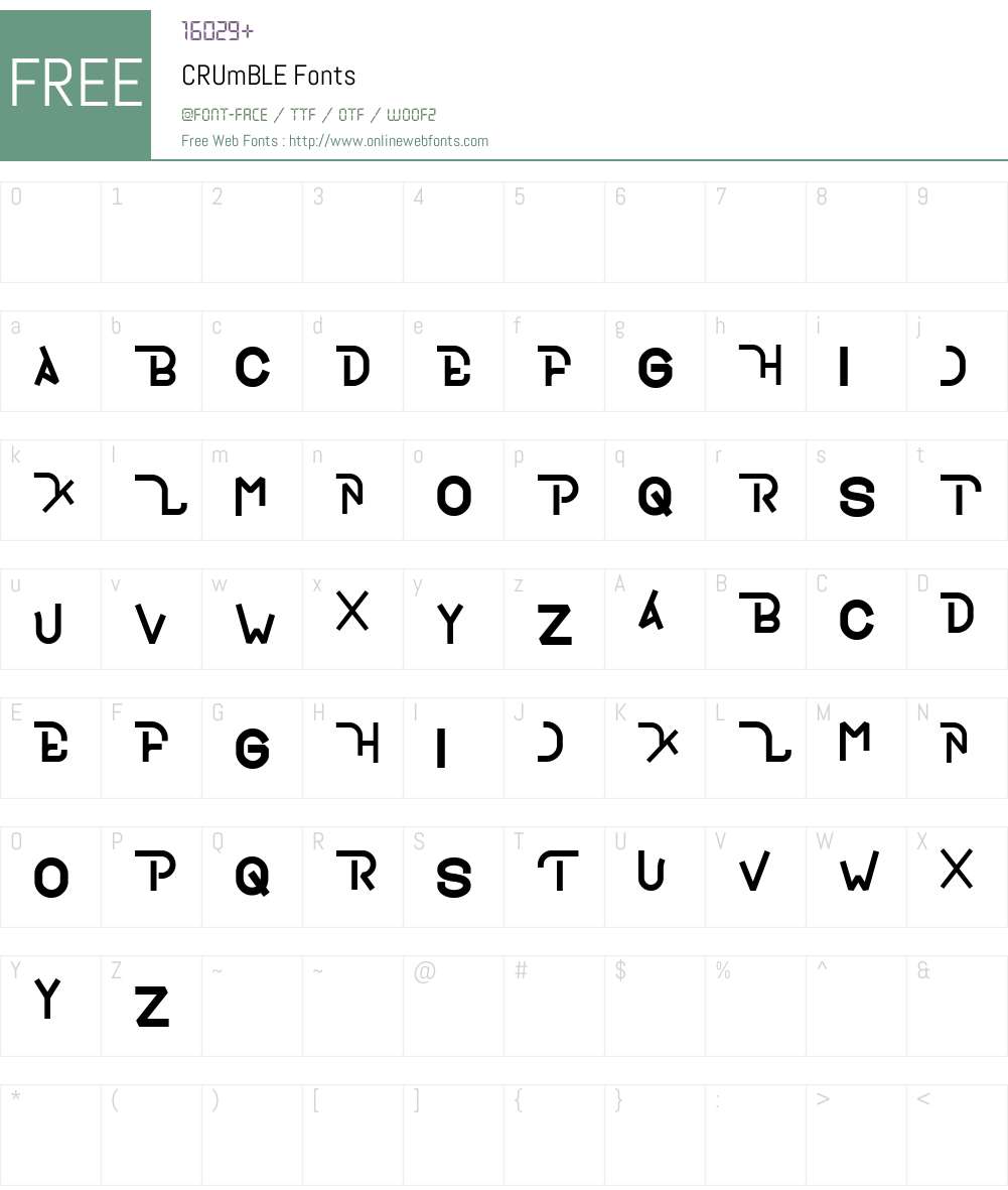 CRUmBLE Font Screenshots