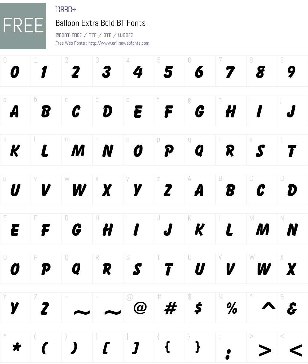 Balloon XBd BT Font Screenshots