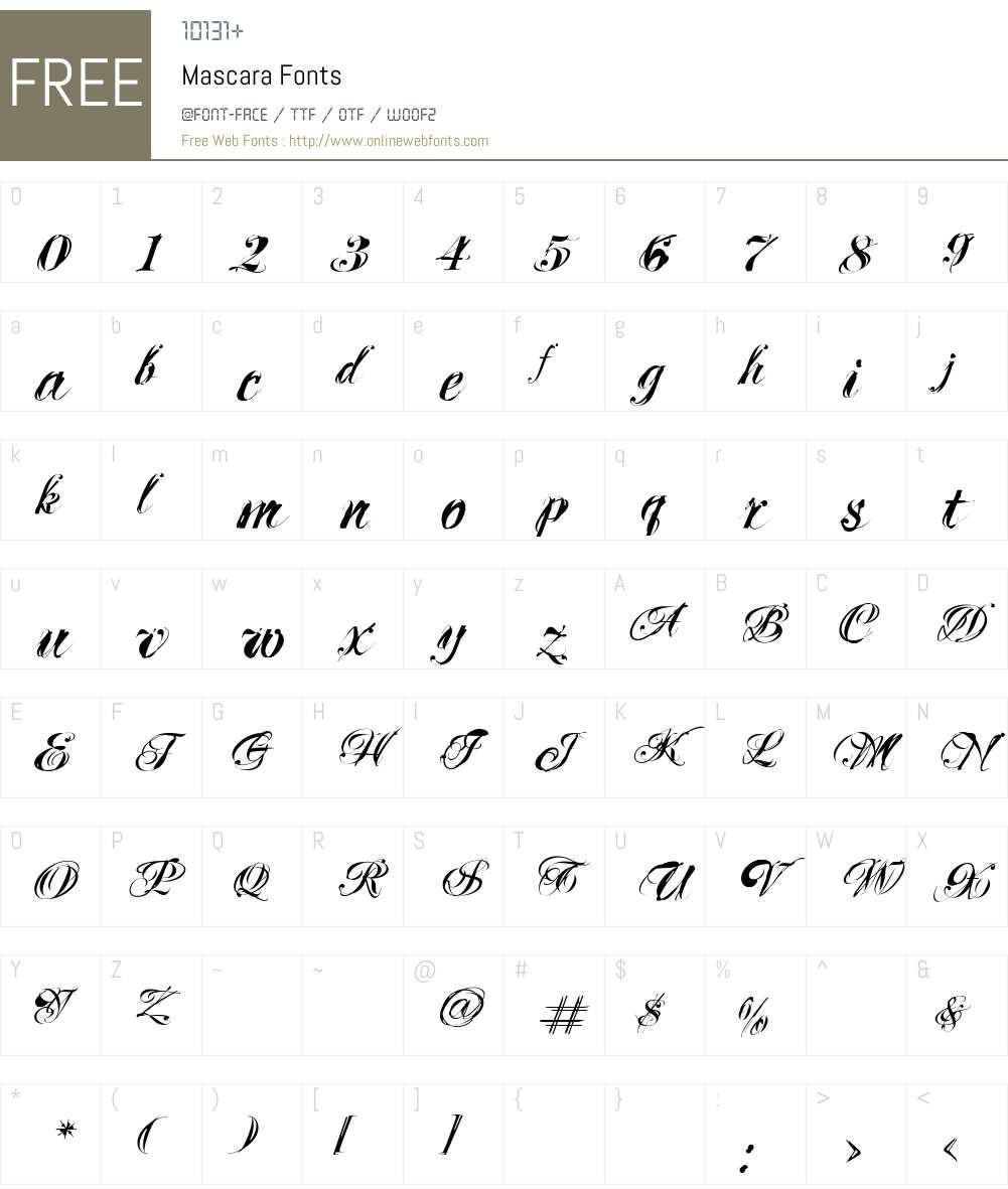 Mascara Font Screenshots