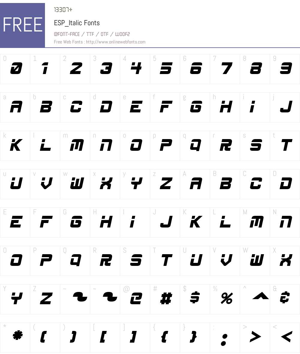 ESP_Italic Font Screenshots
