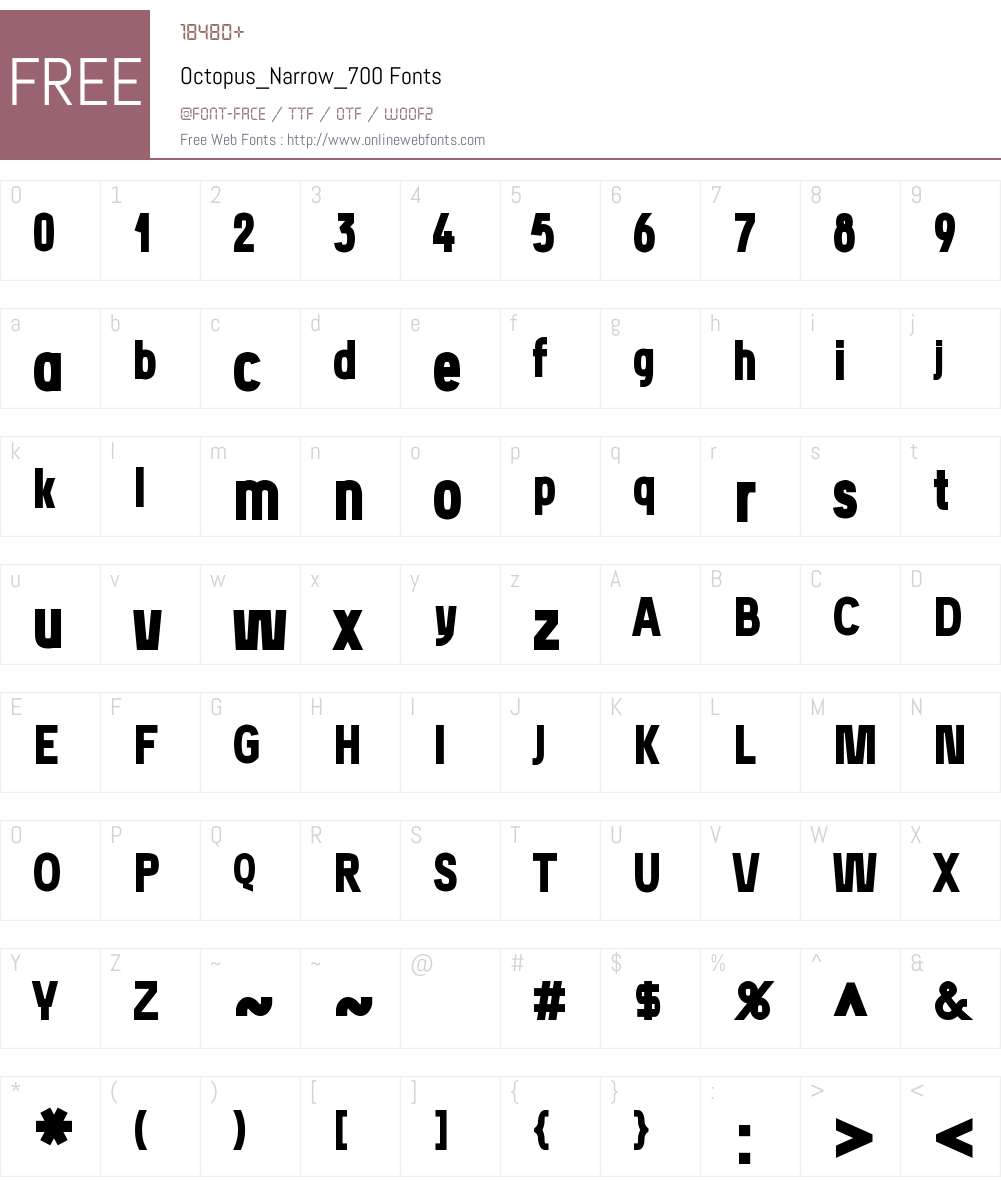 Octopus_Narrow_700 Font Screenshots