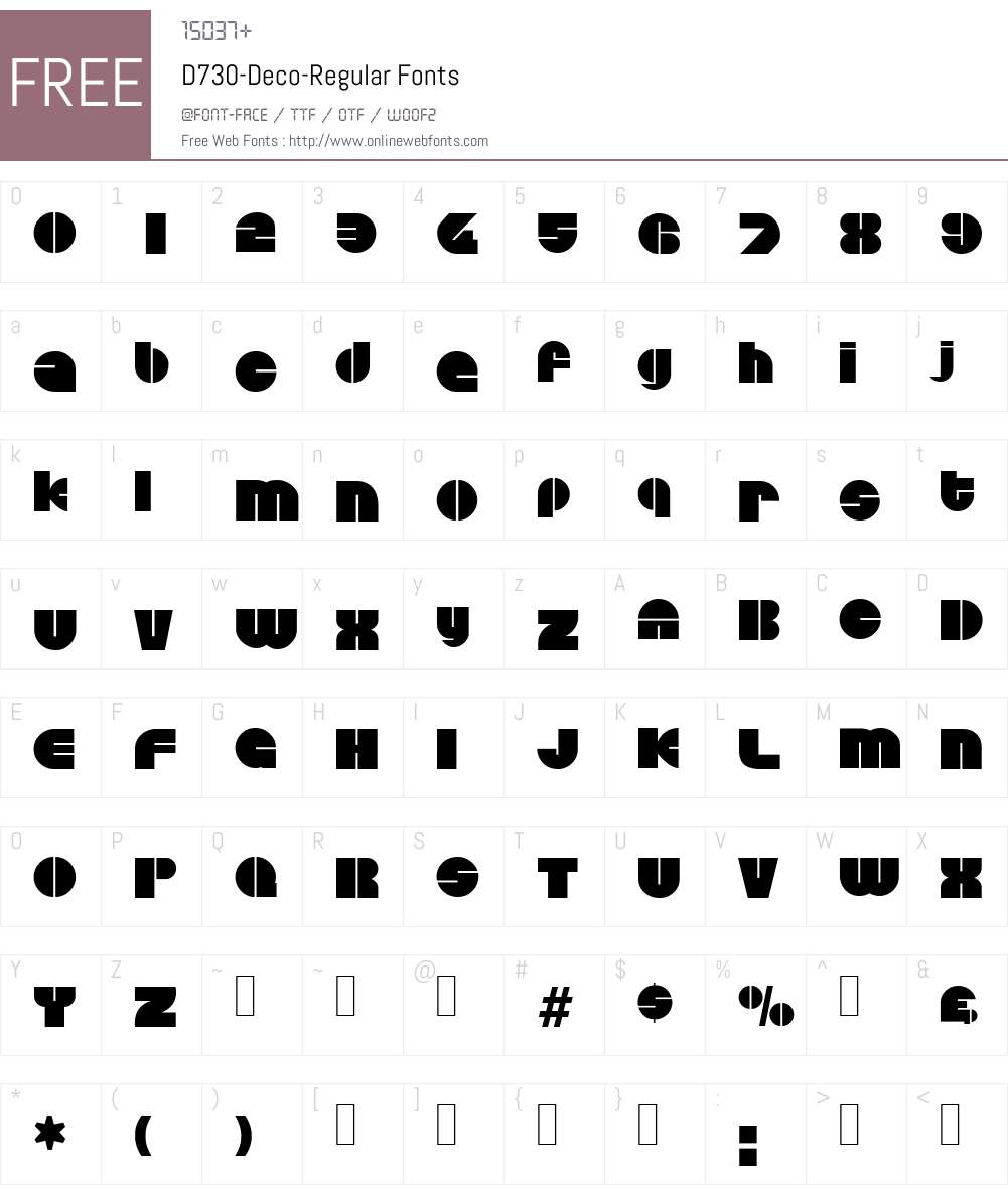 D730-Deco Font Screenshots