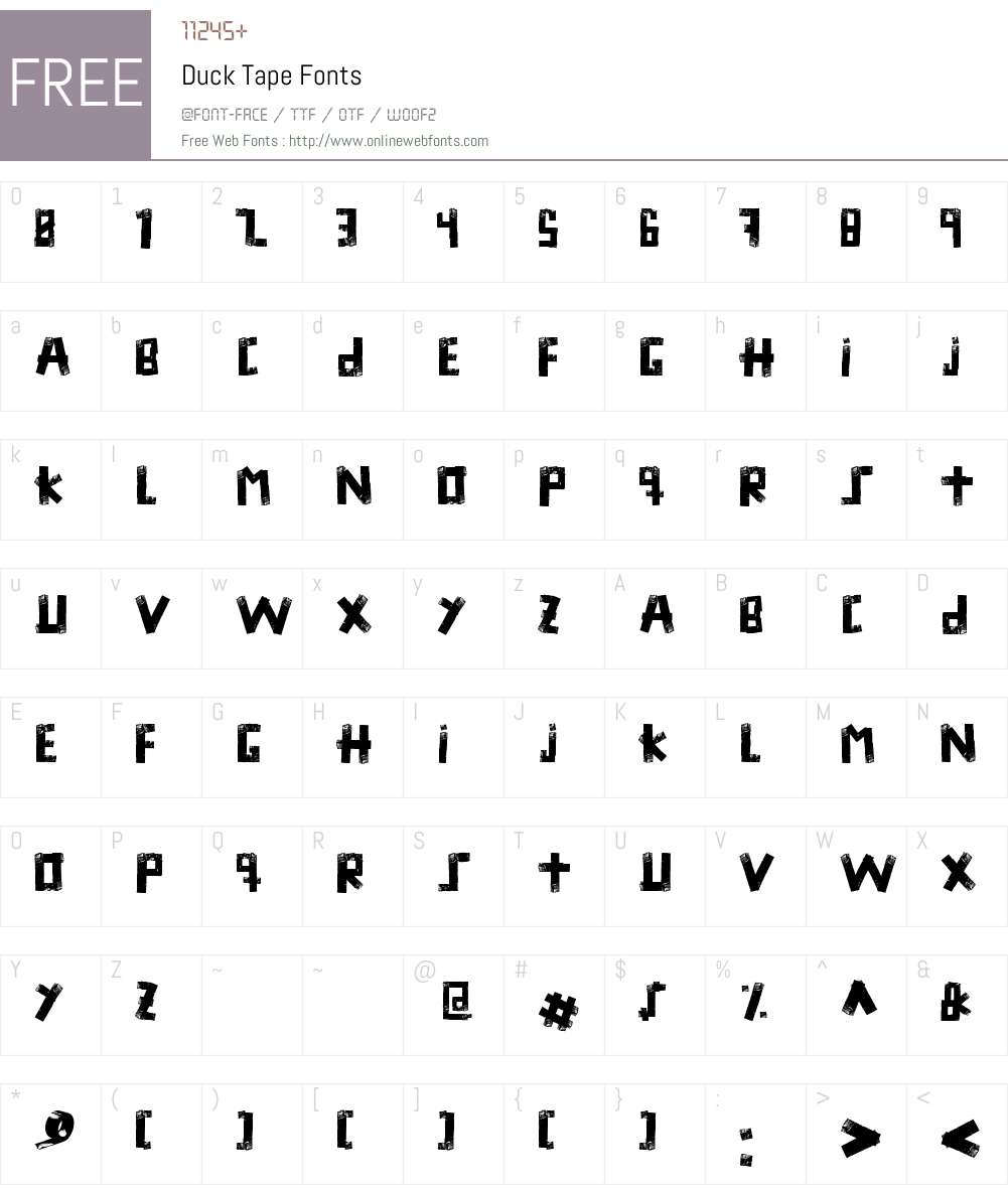 Duck Tape Font Screenshots