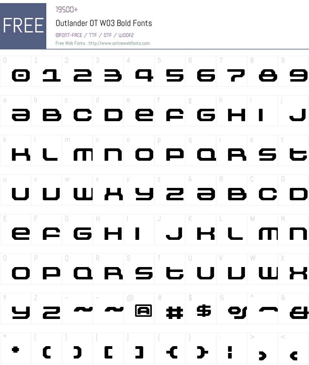 FF Outlander Font Screenshots