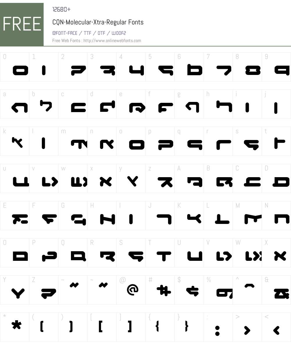 CQN-Molecular-Xtra Font Screenshots