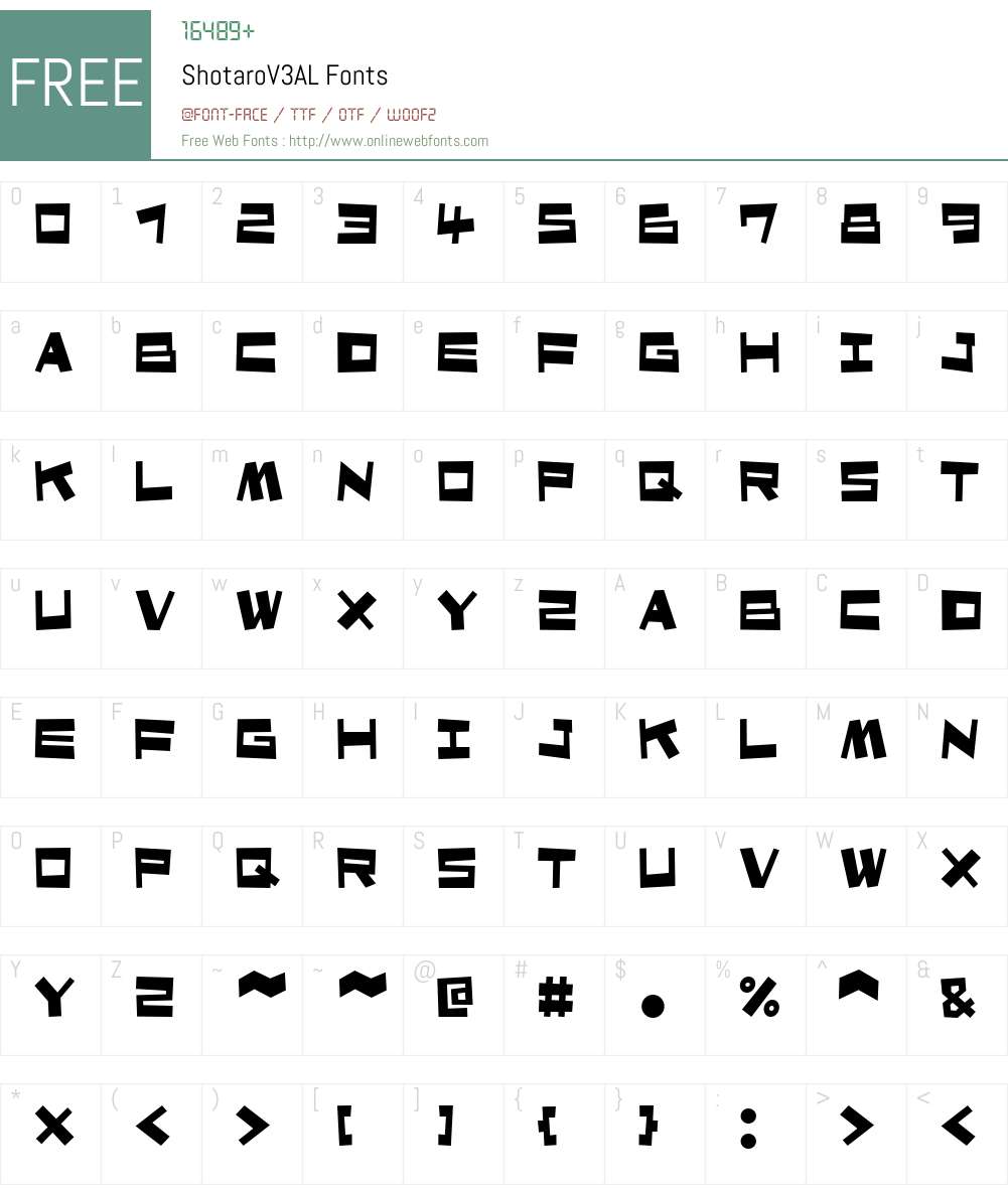 ShotaroV3AL Font Screenshots