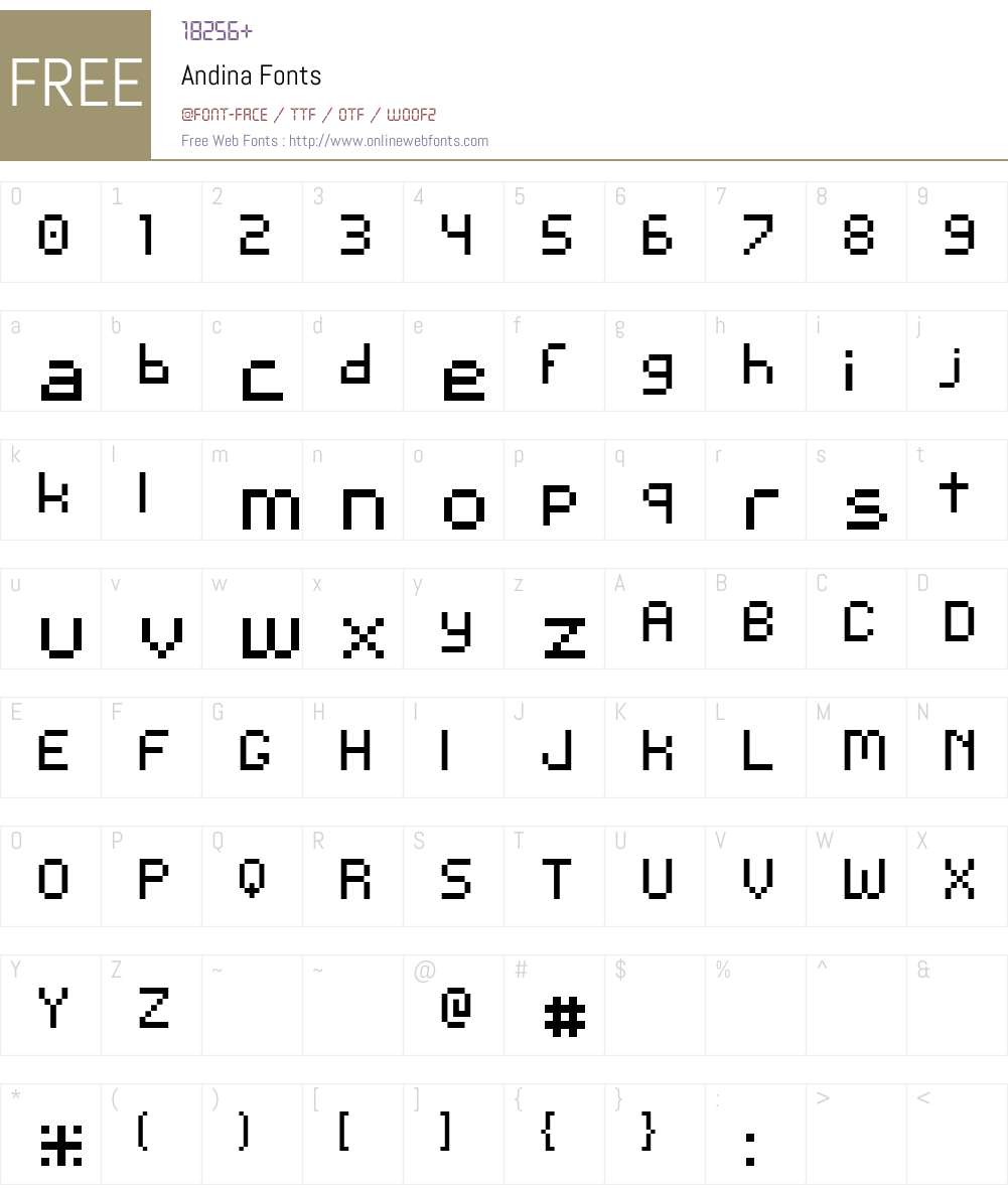 Andina Font Screenshots