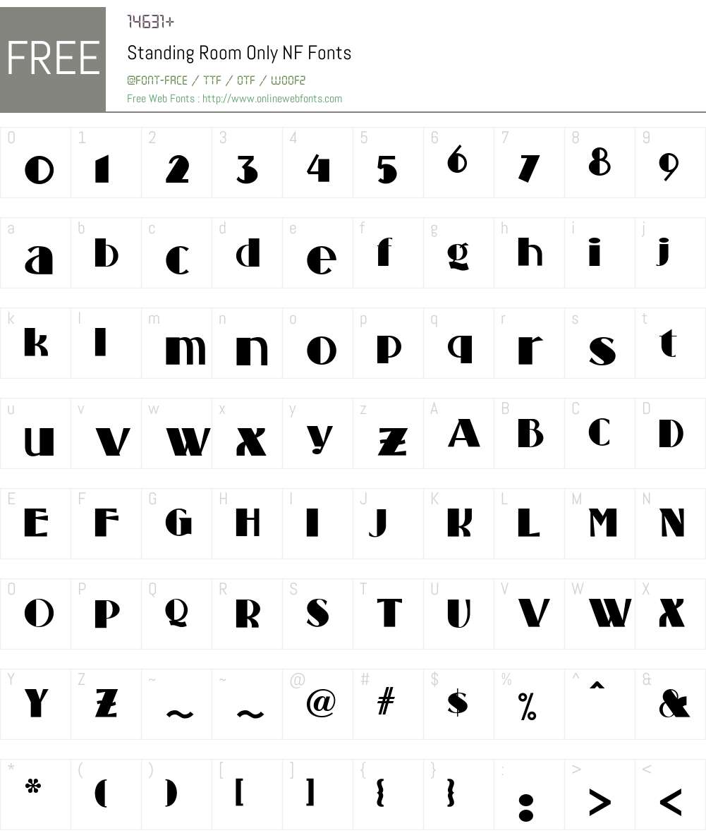 Standing Room Only NF Font Screenshots