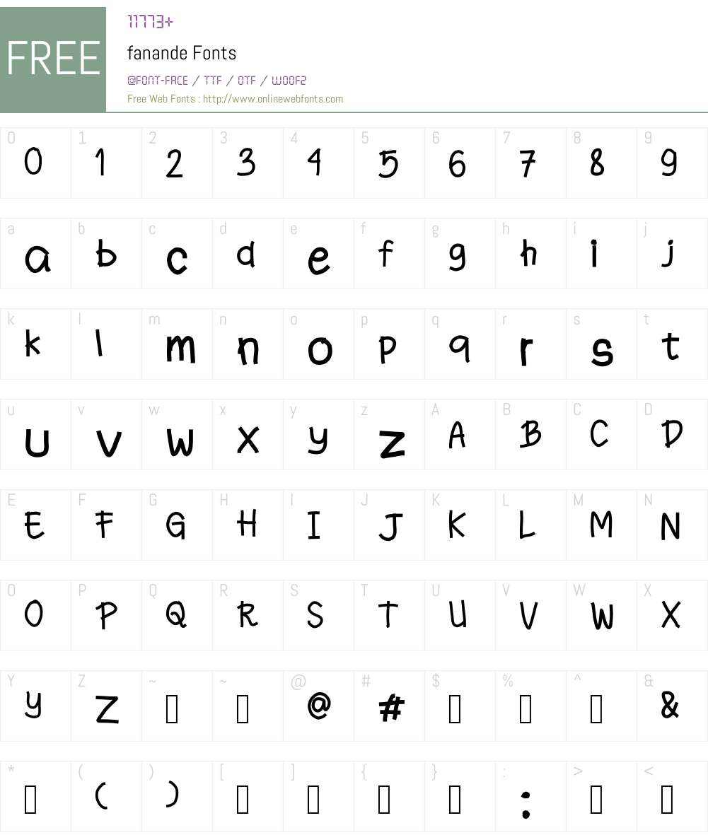 fanande Font Screenshots
