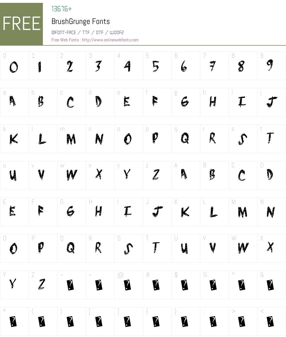 BrushGrunge Font Screenshots