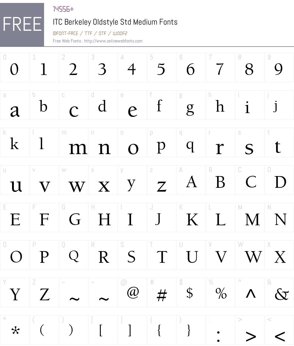 ITC Berkeley Oldstyle Std Font Screenshots