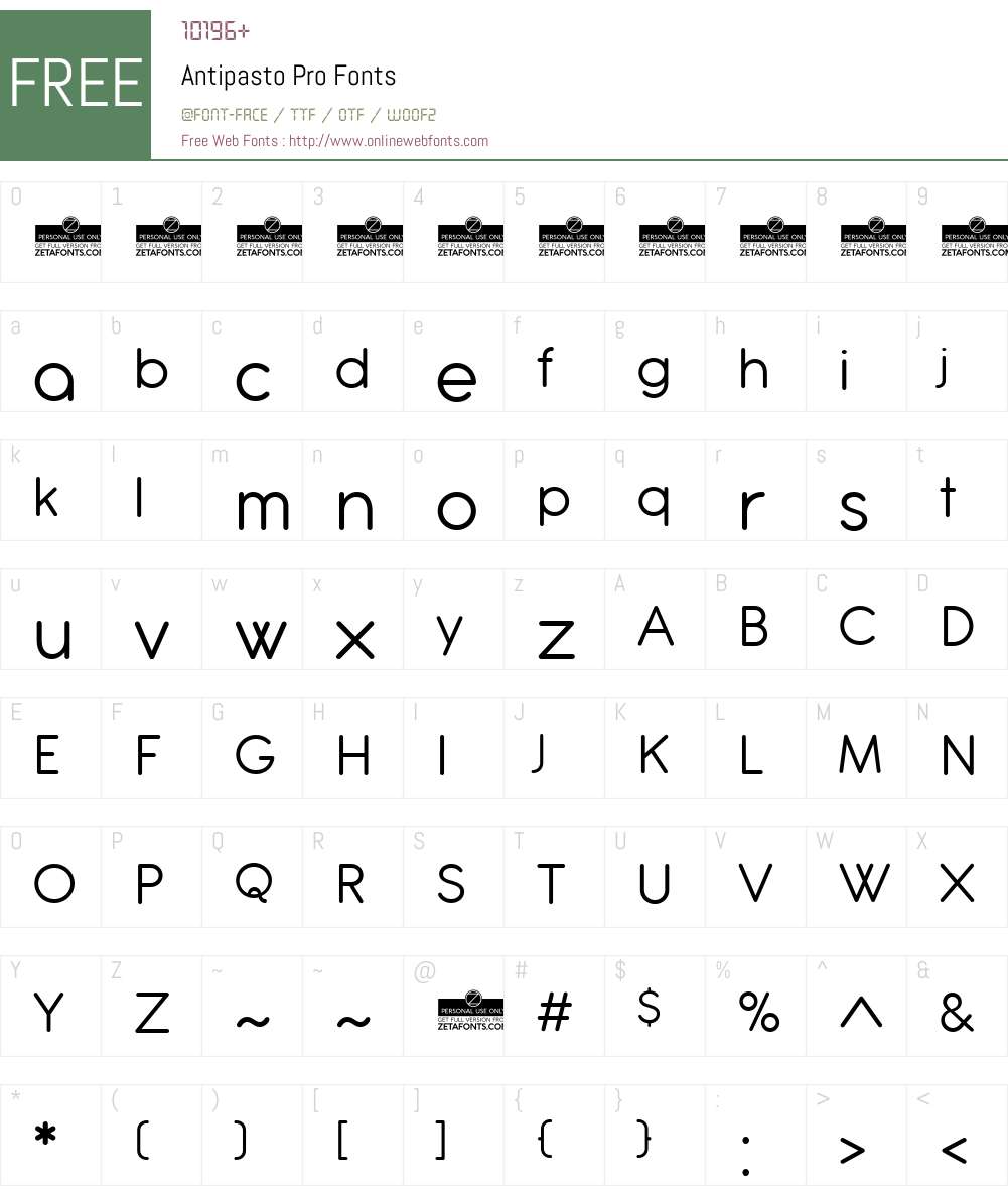 Antipasto Pro 1.000 Fonts Free Download