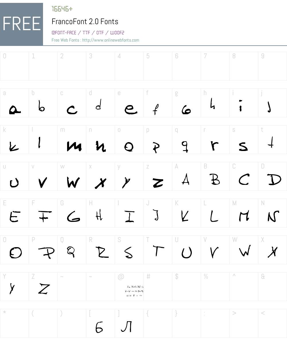 FrancoFont 2.0 Font Screenshots