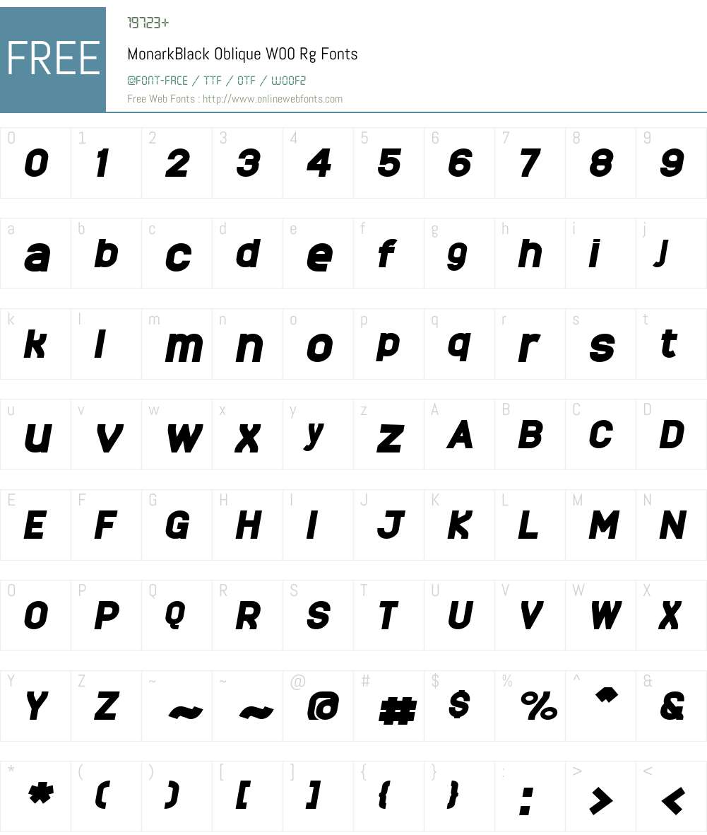 MonarkBlack Oblique Font Screenshots