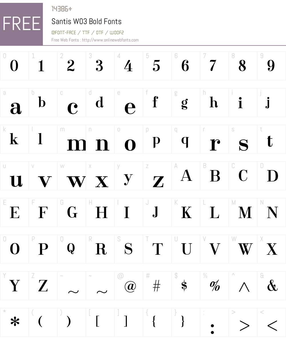 Santis Font Screenshots