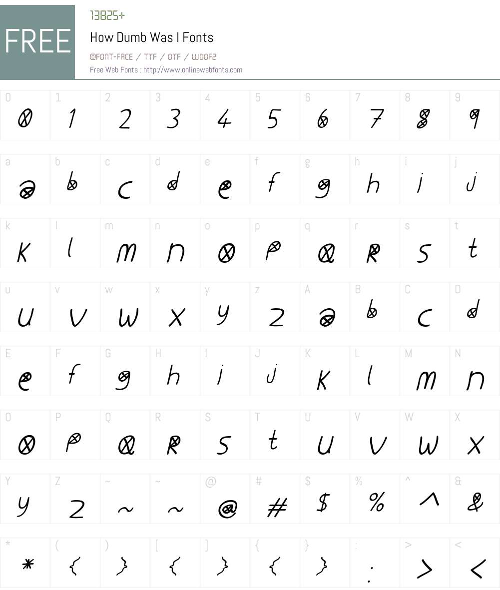 How Dumb Was I Font Screenshots