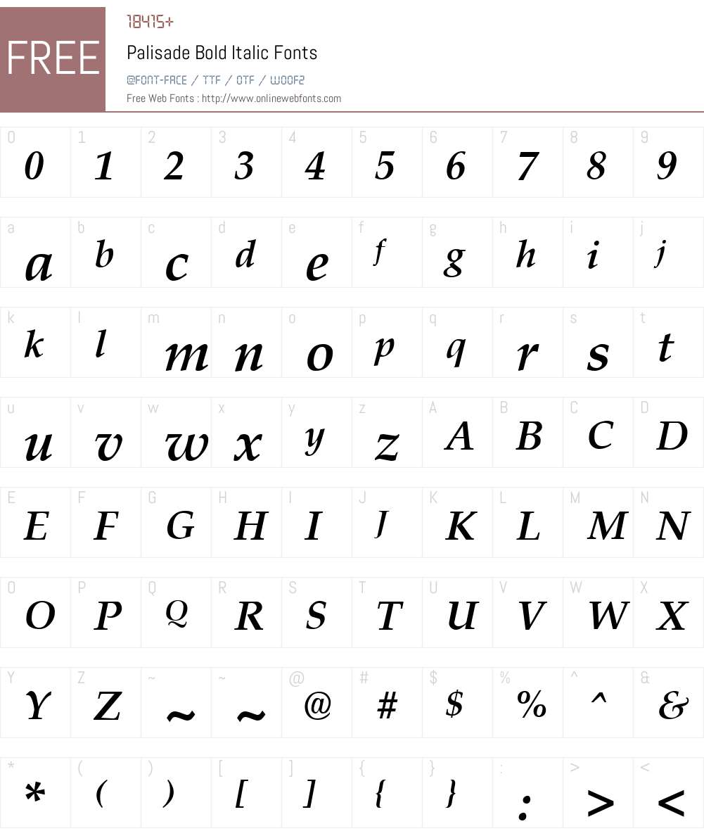 Palisade Font Screenshots