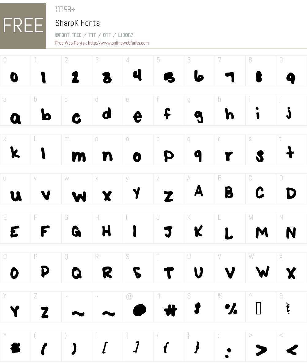 SharpK Font Screenshots