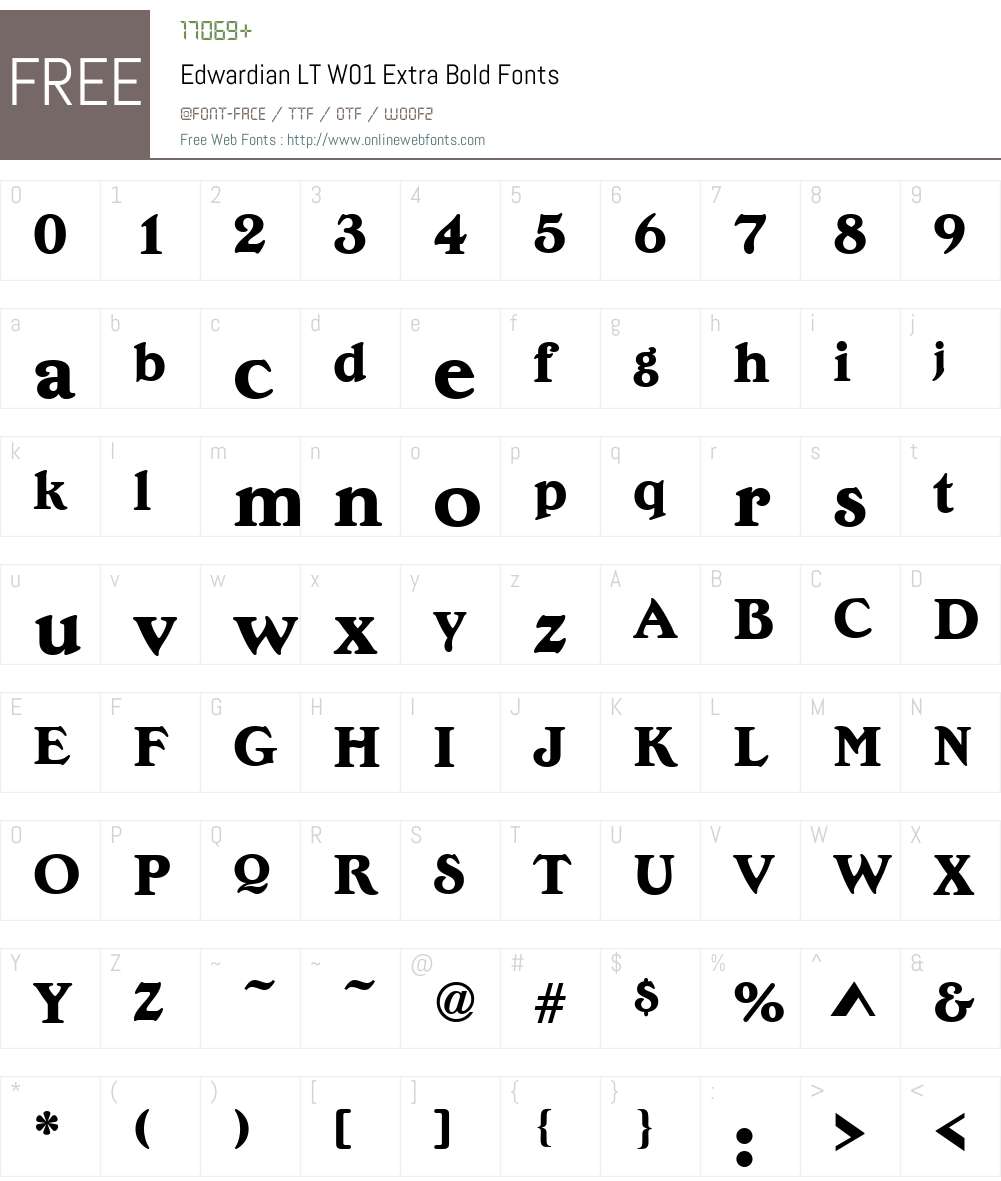 EdwardianLTW01-ExtraBold Font Screenshots