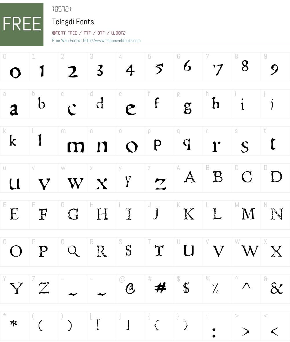 Telegdi Font Screenshots